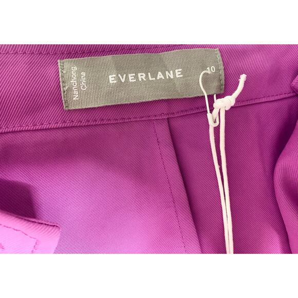 EVERLANE Japanese Goweave Button Up Picnic Midi Dress in Magenta Pink NWT US 10 - Picture 11 of 13